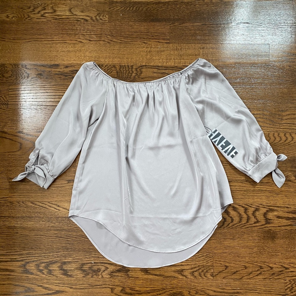 Silver Off The Shoulder Top
